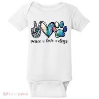 Dog Lover Peace Love Dogs Puppy Paw Baby Bodysuit thumb 0