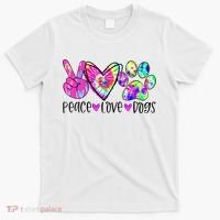 Dog Lover Peace Love Dogs Tie Dye Rescue Puppy Gifts T-Shirt thumb 0
