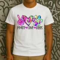 Dog Lover Peace Love Dogs Tie Dye Rescue Puppy Gifts T-Shirt thumb 3