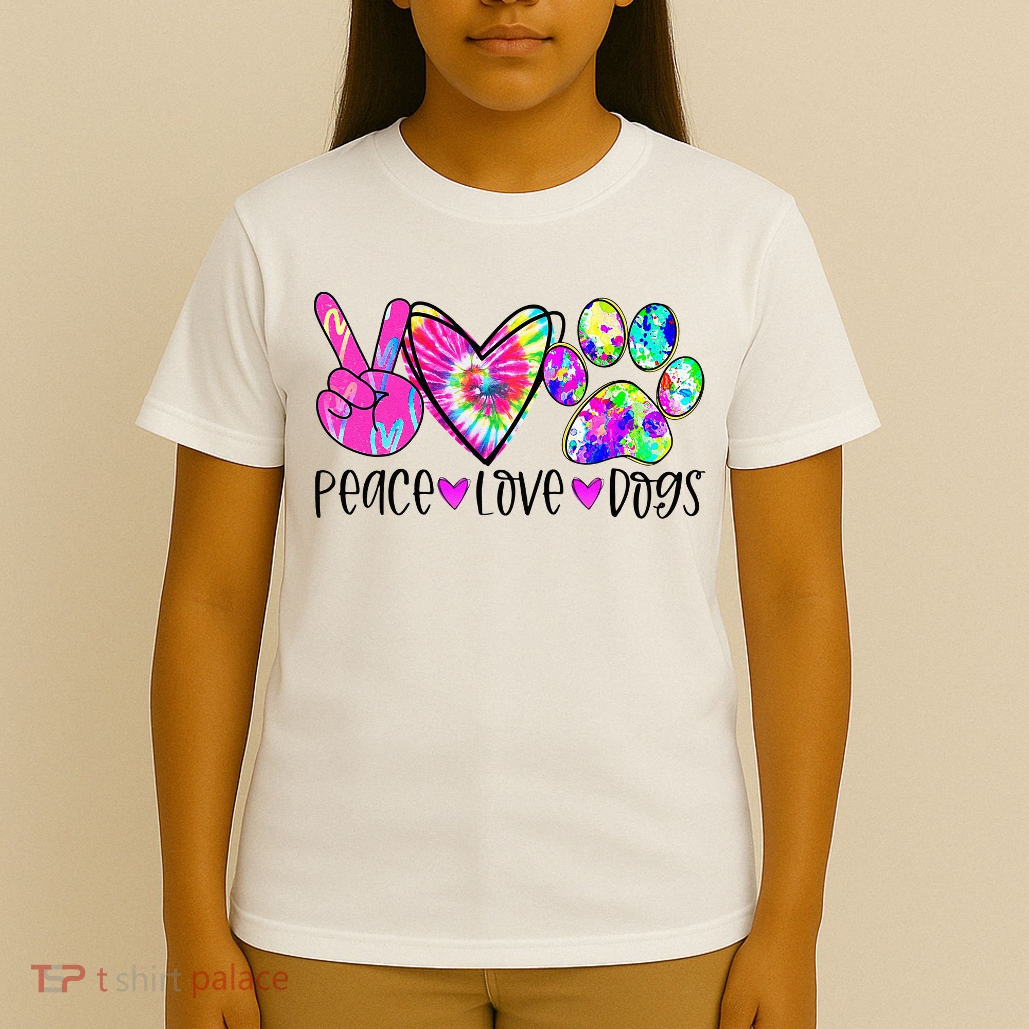 Dog Lover Peace Love Dogs Tie Dye Rescue Puppy Gifts T-Shirt