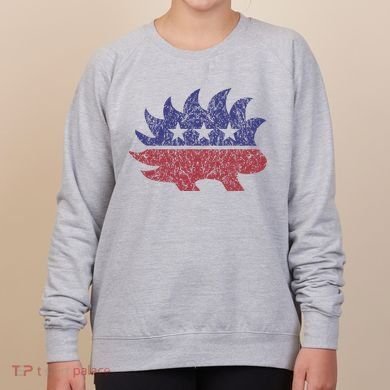 Distressed Libertarian Porcupine Cool Stylized Freedom Women's Sweatshirt