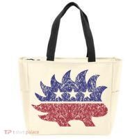 Distressed Libertarian Porcupine Cool Stylized Freedom Tote Bag thumb 0