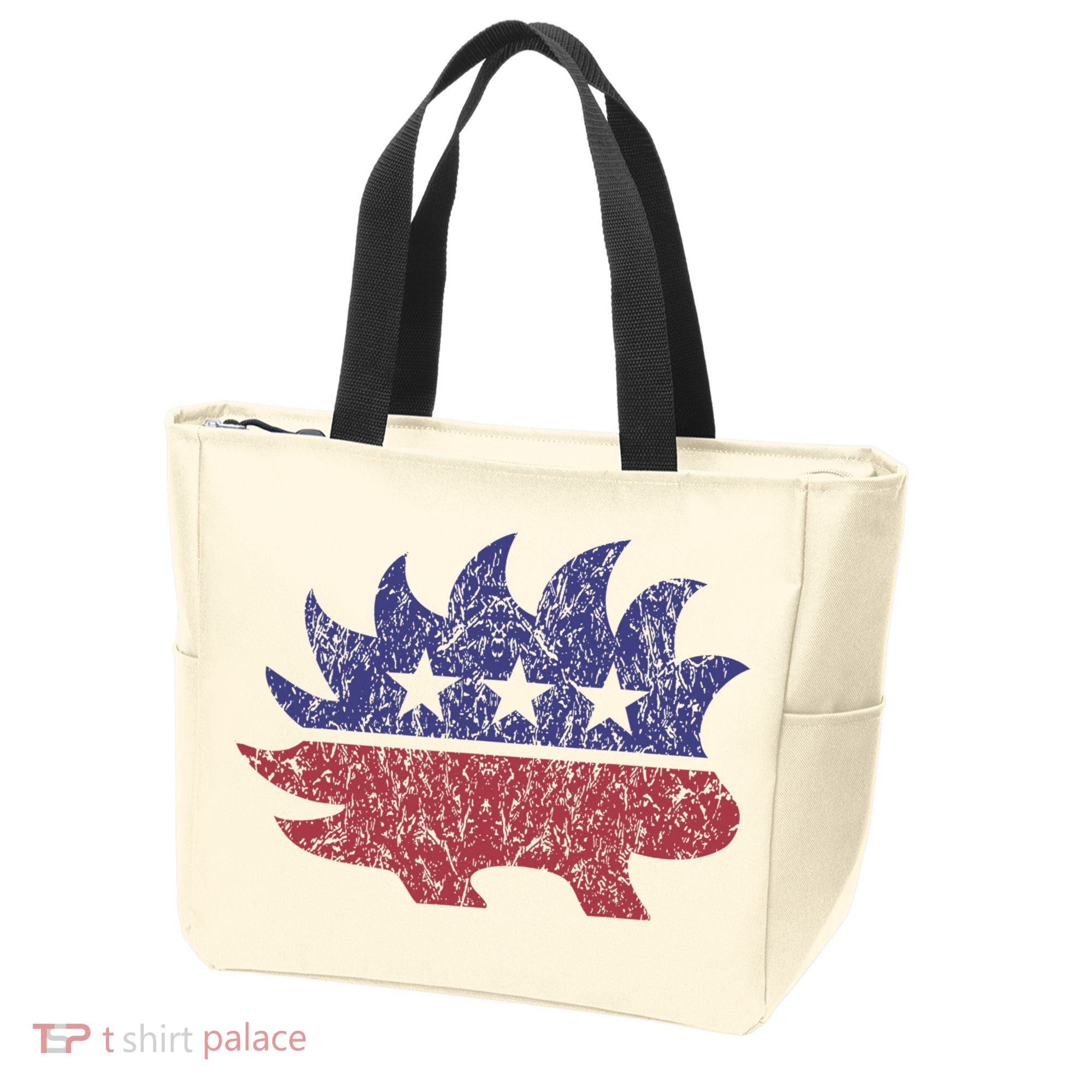 Distressed Libertarian Porcupine Cool Stylized Freedom Tote Bag