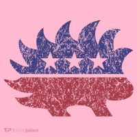 Distressed Libertarian Porcupine Cool Stylized Freedom Coaster thumb 2