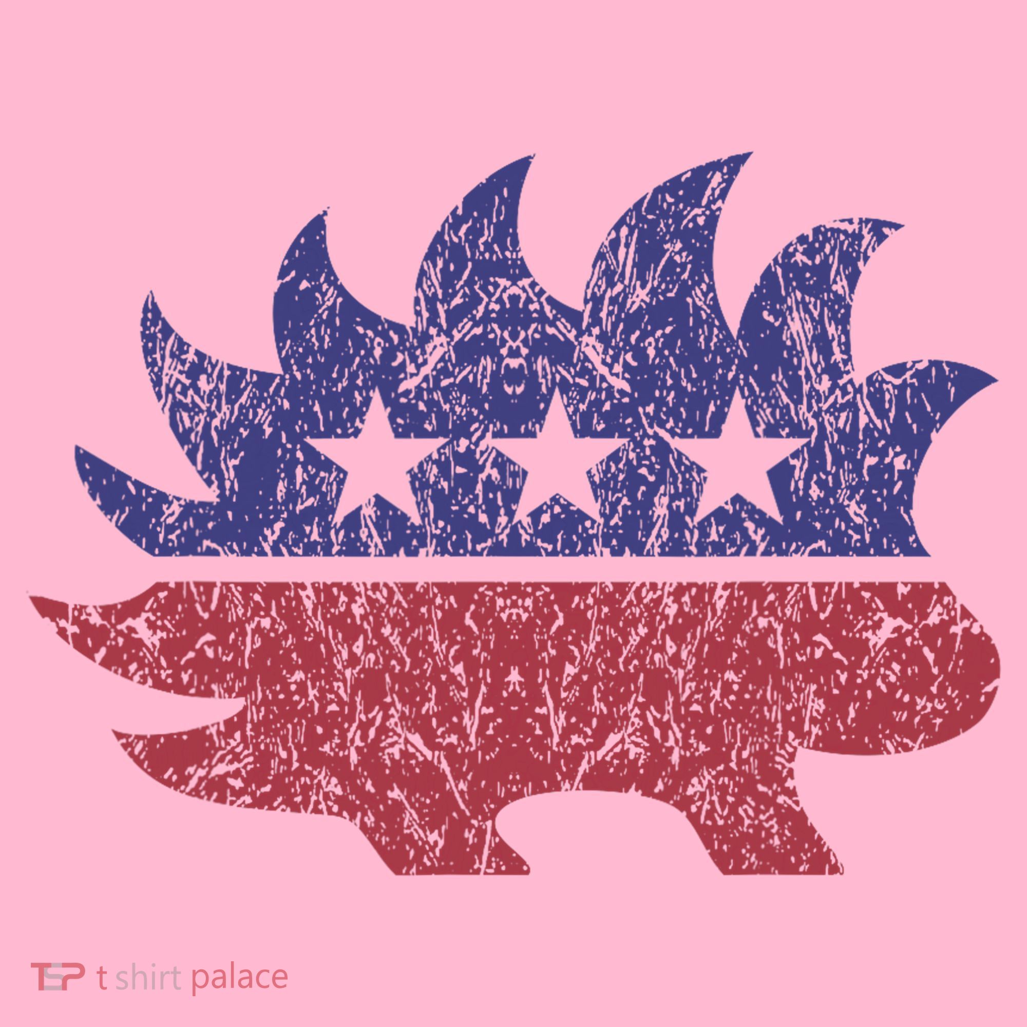 Distressed Libertarian Porcupine Cool Stylized Freedom Coaster