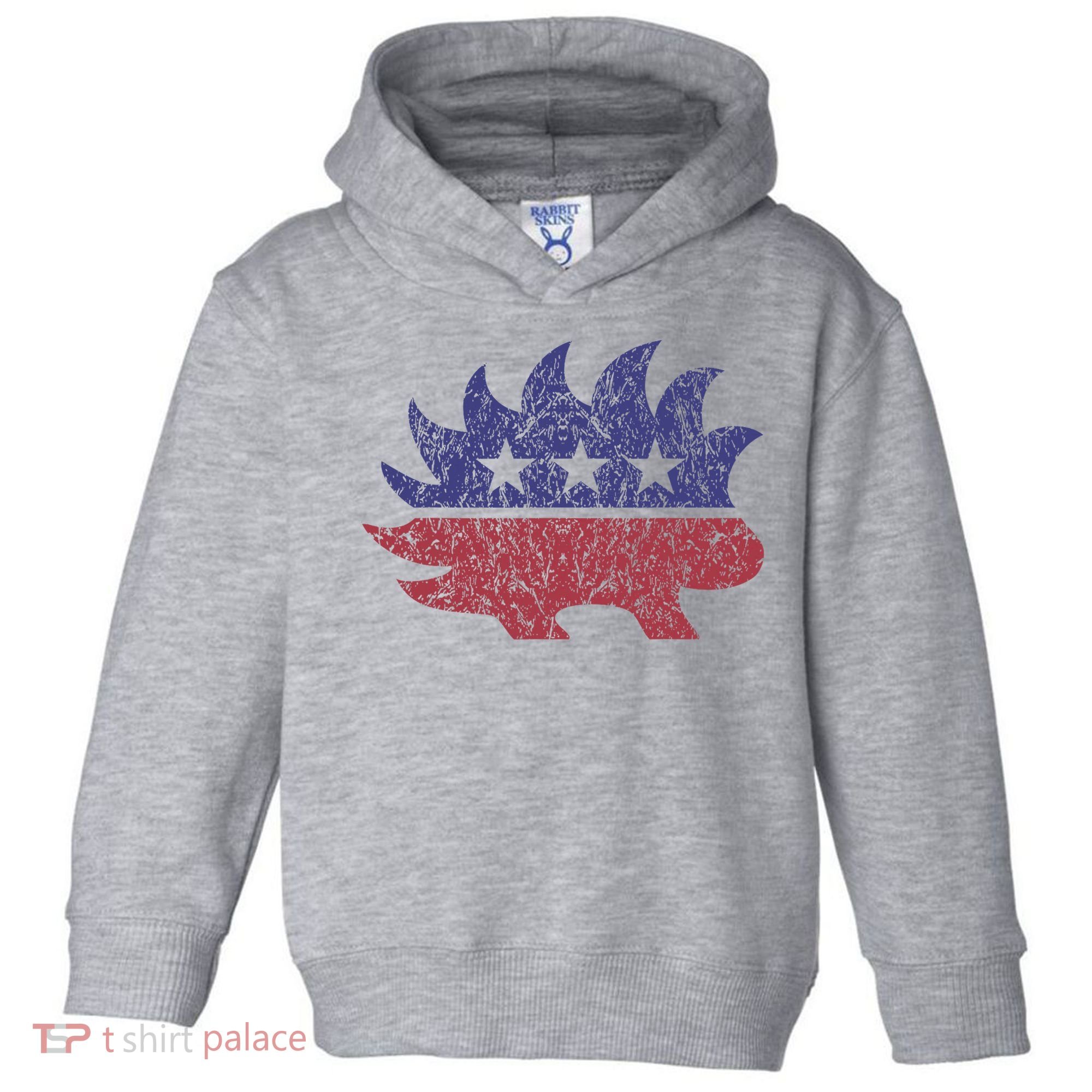 Distressed Libertarian Porcupine Cool Stylized Freedom Toddler Hoodie
