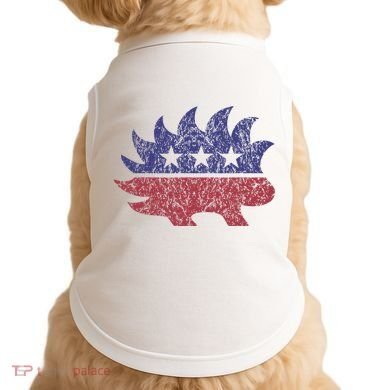 Distressed Libertarian Porcupine Cool Stylized Freedom Doggie Tank