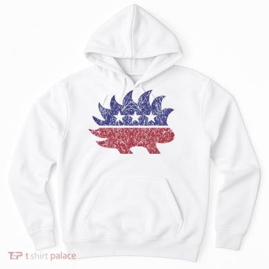 Distressed Libertarian Porcupine Cool Stylized Freedom Hoodie
