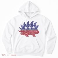 Distressed Libertarian Porcupine Cool Stylized Freedom Hoodie thumb 0