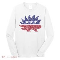 Distressed Libertarian Porcupine Cool Stylized Freedom Long Sleeve Shirt thumb 0