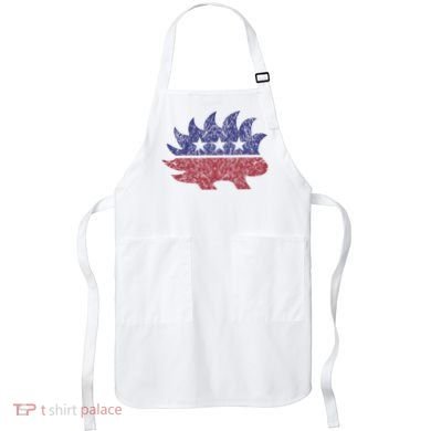 Distressed Libertarian Porcupine Cool Stylized Freedom Apron