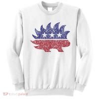 Distressed Libertarian Porcupine Cool Stylized Freedom Sweatshirt thumb 0