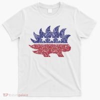 Distressed Libertarian Porcupine Cool Stylized Freedom T-Shirt thumb 0