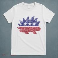 Distressed Libertarian Porcupine Cool Stylized Freedom T-Shirt thumb 5
