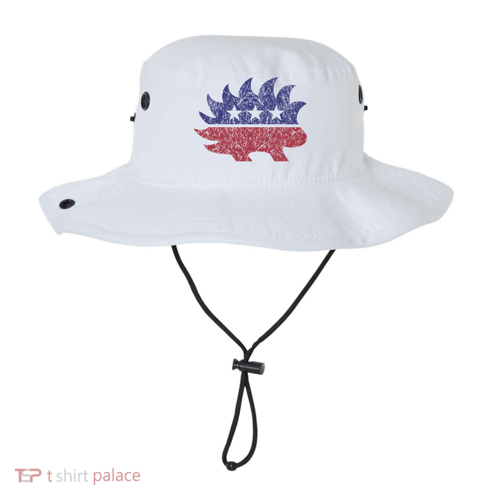 Distressed Libertarian Porcupine Cool Stylized Freedom Bucket Hat
