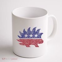 Distressed Libertarian Porcupine Cool Stylized Freedom Coffee Mug thumb 1