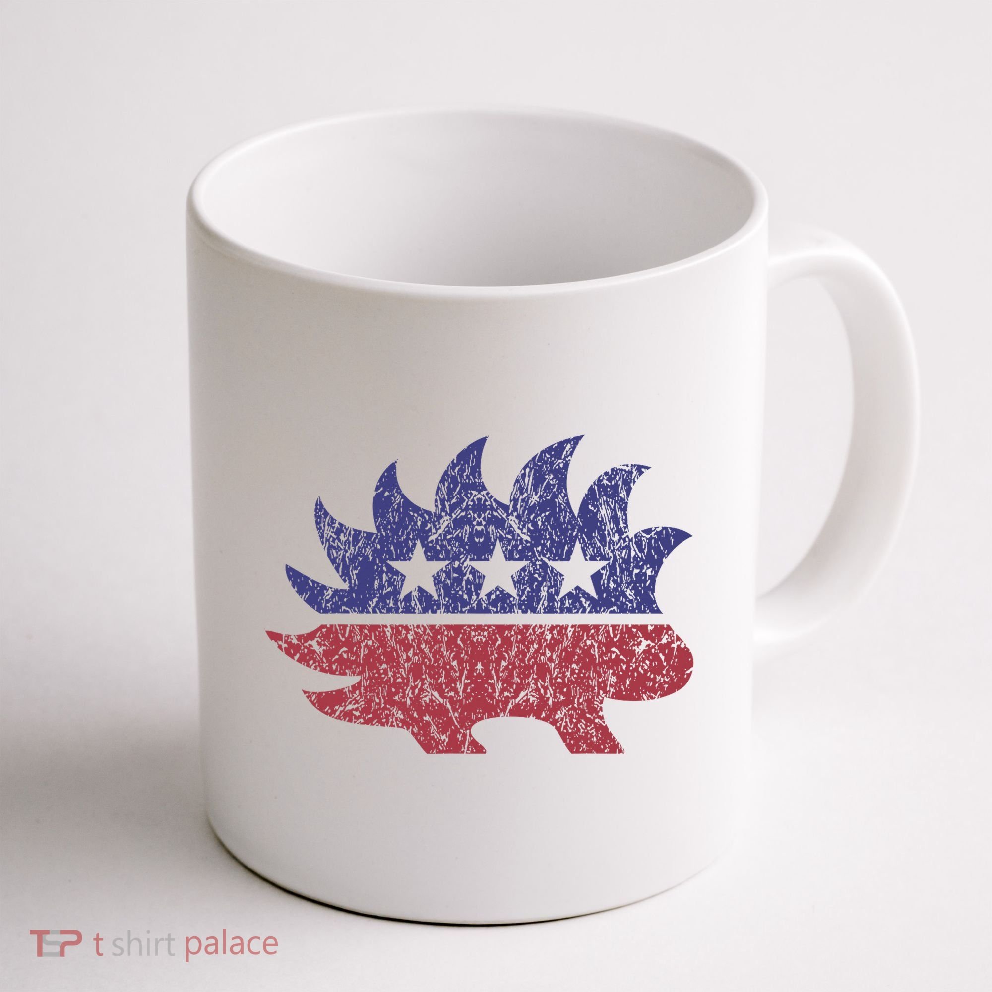 Distressed Libertarian Porcupine Cool Stylized Freedom Coffee Mug