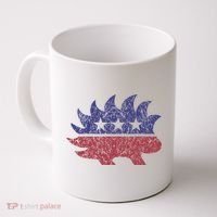 Distressed Libertarian Porcupine Cool Stylized Freedom Coffee Mug thumb 0