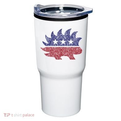 Distressed Libertarian Porcupine Cool Stylized Freedom Tumbler