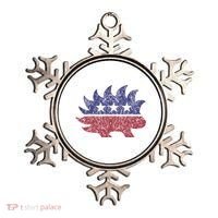 Distressed Libertarian Porcupine Cool Stylized Freedom Ornament thumb 0