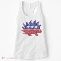Distressed Libertarian Porcupine Cool Stylized Freedom Women's Tank Top thumb 0