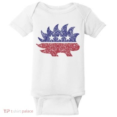 Distressed Libertarian Porcupine Cool Stylized Freedom Baby Bodysuit