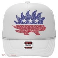 Distressed Libertarian Porcupine Cool Stylized Freedom Hat thumb 0