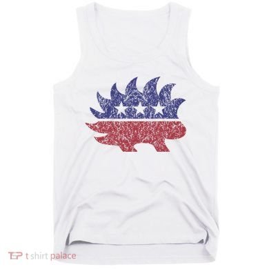 Distressed Libertarian Porcupine Cool Stylized Freedom Tank Top