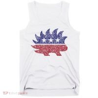 Distressed Libertarian Porcupine Cool Stylized Freedom Tank Top thumb 0