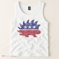 Distressed Libertarian Porcupine Cool Stylized Freedom Tank Top thumb 2