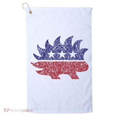 Distressed Libertarian Porcupine Cool Stylized Freedom Golf Towel
