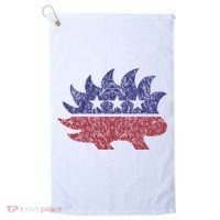 Distressed Libertarian Porcupine Cool Stylized Freedom Golf Towel thumb 0
