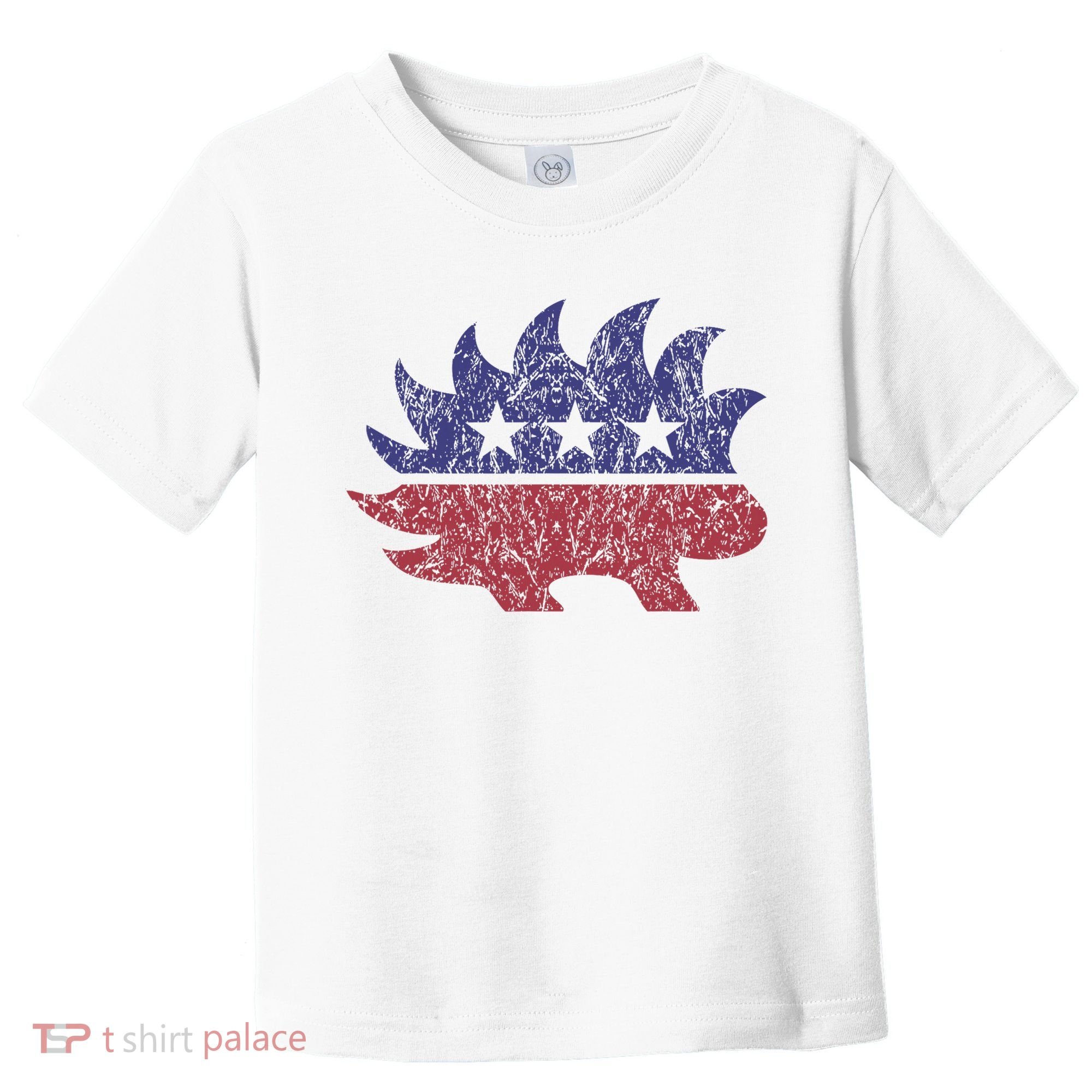 Distressed Libertarian Porcupine Cool Stylized Freedom Toddler T-Shirt