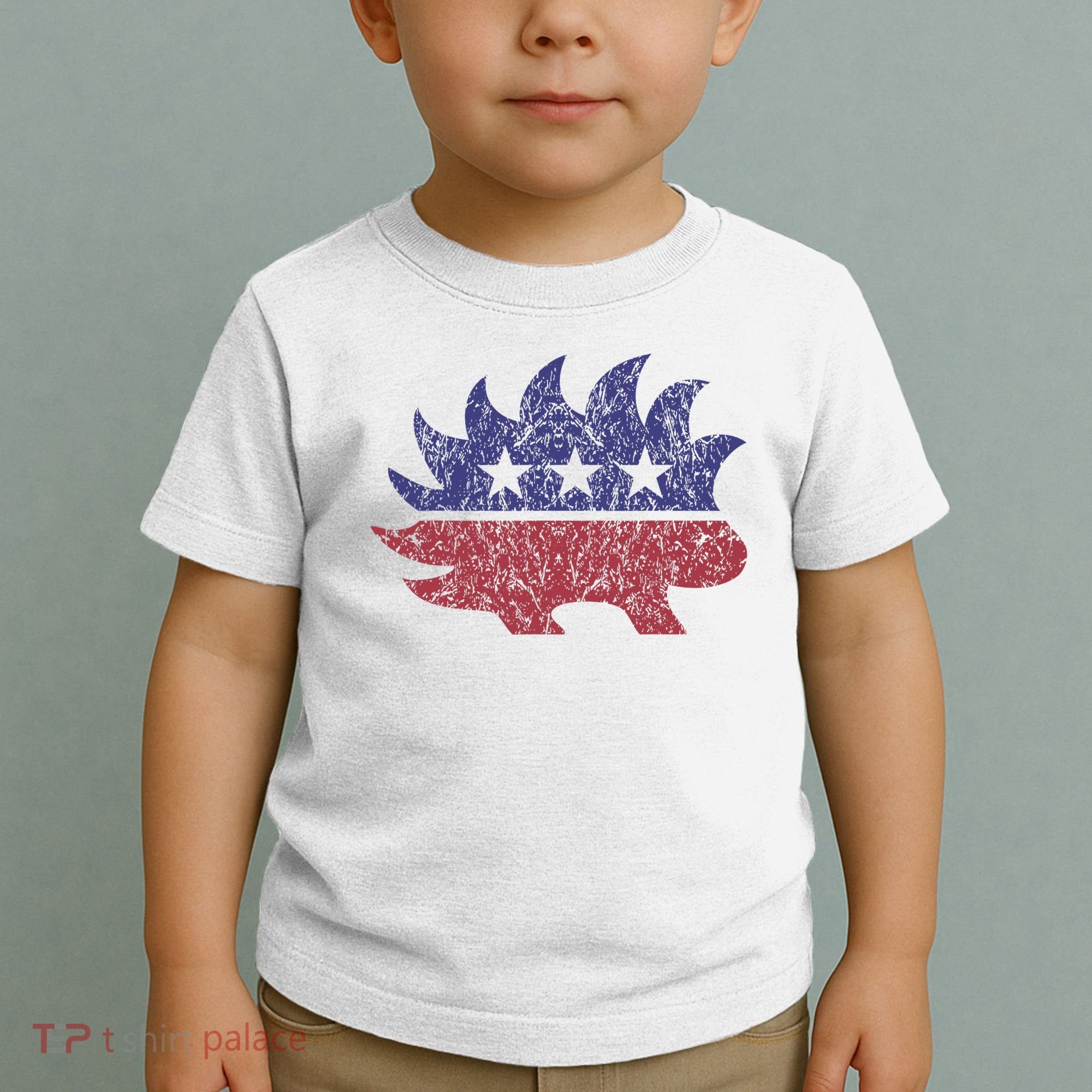 Distressed Libertarian Porcupine Cool Stylized Freedom Toddler T-Shirt