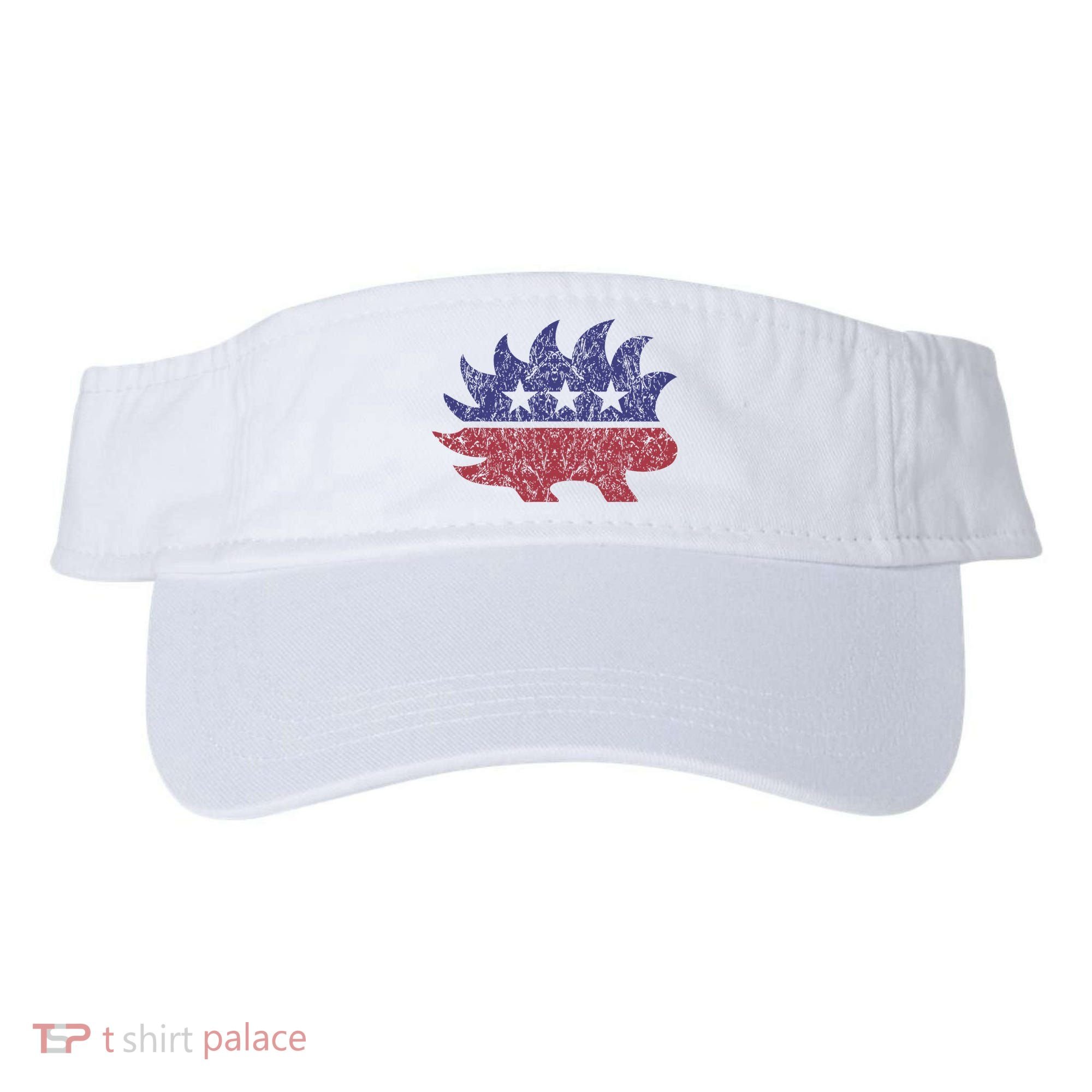 Distressed Libertarian Porcupine Cool Stylized Freedom Visor