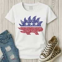 Distressed Libertarian Porcupine Cool Stylized Freedom Women's T-Shirt thumb 3