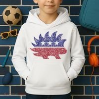 Distressed Libertarian Porcupine Cool Stylized Freedom Kids Hoodie thumb 2