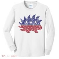 Distressed Libertarian Porcupine Cool Stylized Freedom Kids Long Sleeve Shirt thumb 0