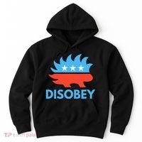 Disobey Libertarian Porcupine Resist Tyranny Gift Hoodie thumb 0