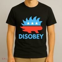Disobey Libertarian Porcupine Resist Tyranny Gift T-Shirt thumb 3