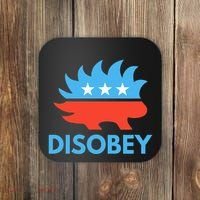 Disobey Libertarian Porcupine Resist Tyranny Gift Coaster thumb 0