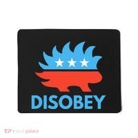 Disobey Libertarian Porcupine Resist Tyranny Gift Mousepad thumb 0
