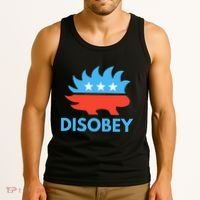 Disobey Libertarian Porcupine Resist Tyranny Gift Tank Top thumb 3