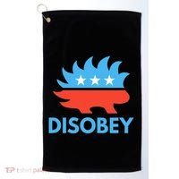 Disobey Libertarian Porcupine Resist Tyranny Gift Golf Towel thumb 0