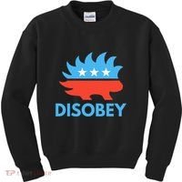 Disobey Libertarian Porcupine Resist Tyranny Gift Kids Sweatshirt thumb 0