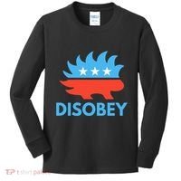 Disobey Libertarian Porcupine Resist Tyranny Gift Kids Long Sleeve Shirt thumb 0