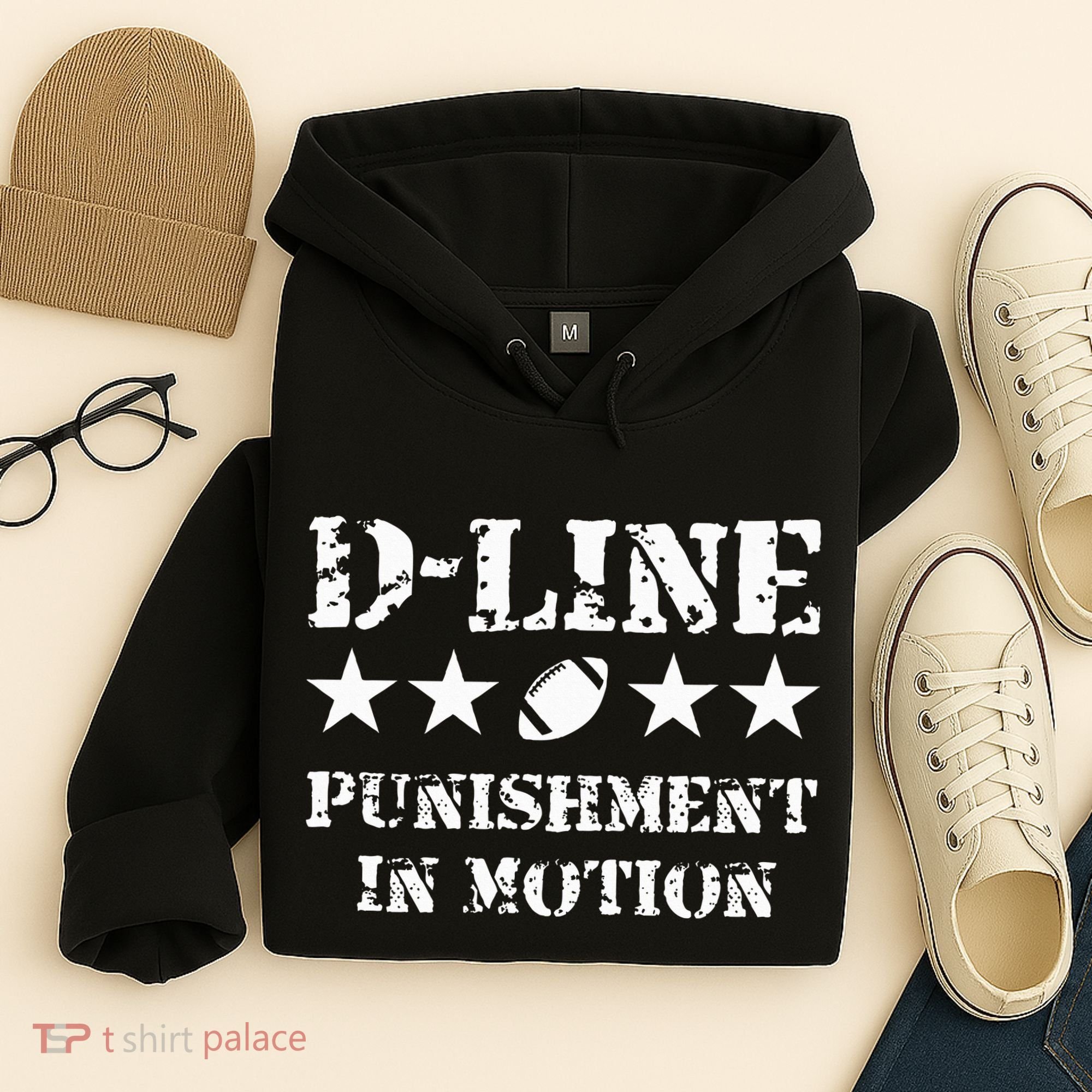 D Line Punishment In Motion Football Defensive Lineman Hoodie