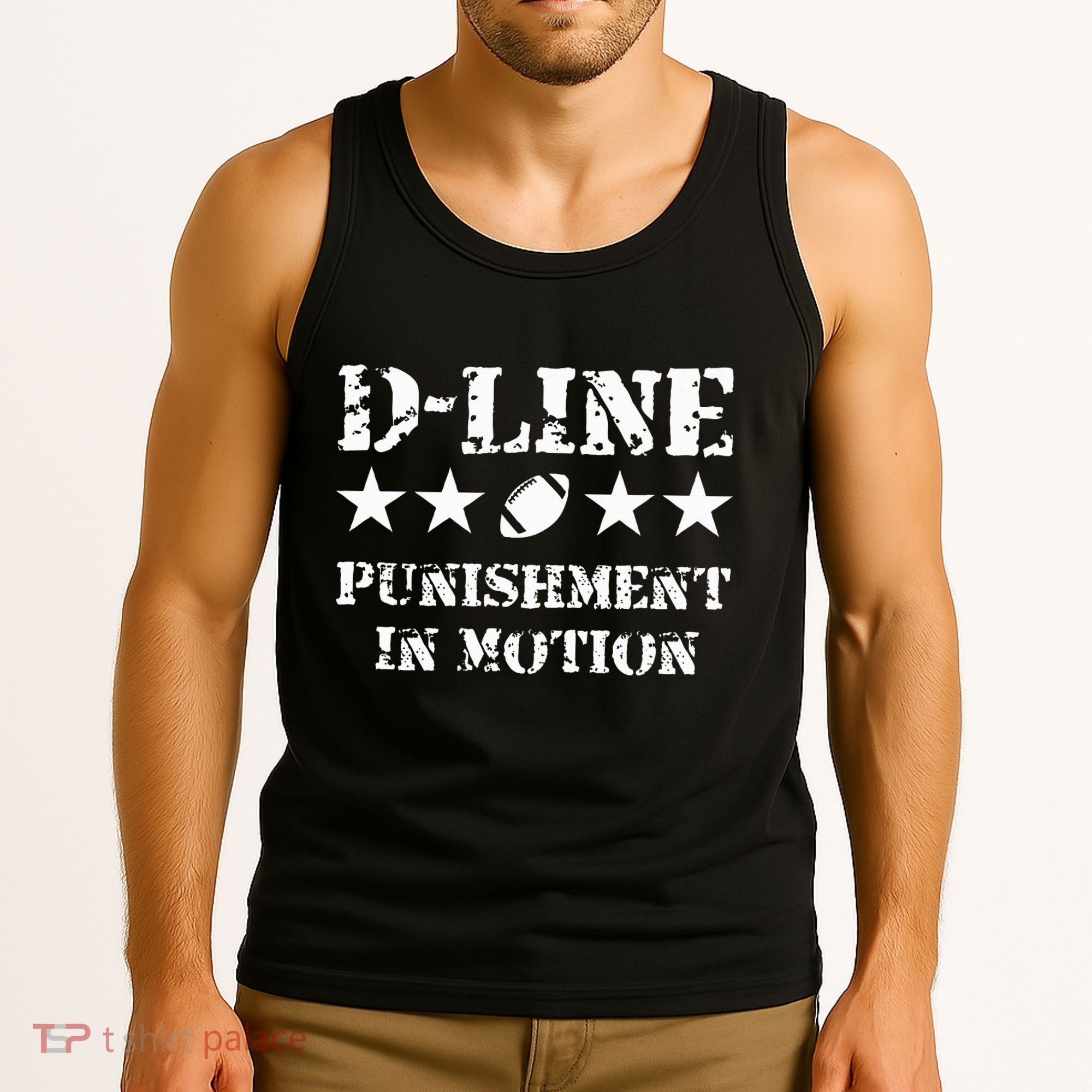D Line Punishment In Motion Football Defensive Lineman Tank Top