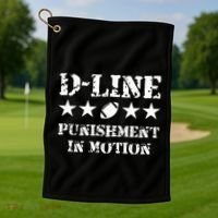D Line Punishment In Motion Football Defensive Lineman Golf Towel thumb 1