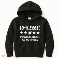D Line Punishment In Motion Football Defensive Lineman Kids Hoodie thumb 0